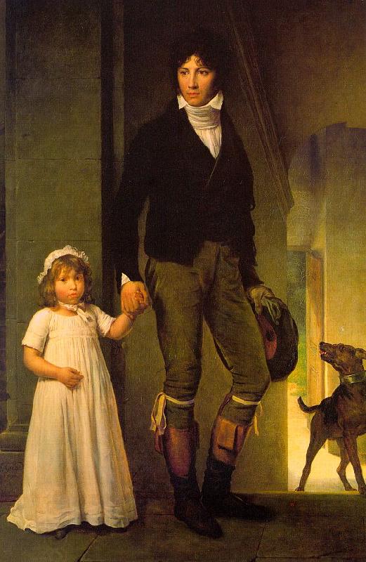  Baron Francois  Gerard Jean-Baptiste Isabey and his Daughter China oil painting art